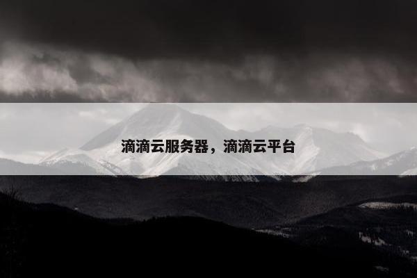 滴滴云服务器，滴滴云平台
