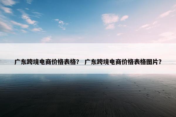 广东跨境电商价格表格？ 广东跨境电商价格表格图片？