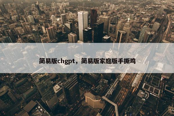 简易版chgpt，简易版家庭版手撕鸡