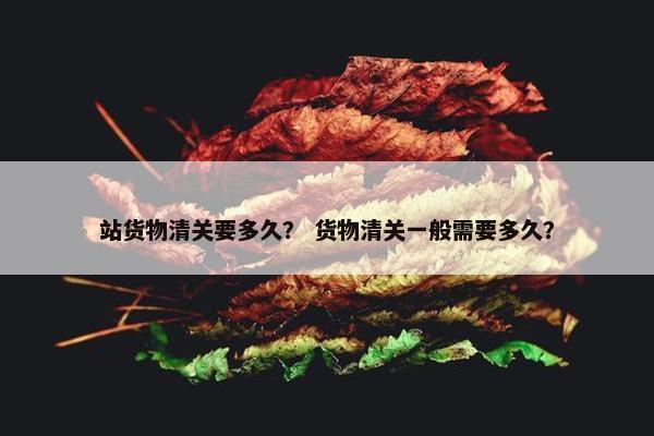 站货物清关要多久？ 货物清关一般需要多久？