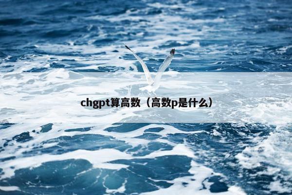 chgpt算高数（高数p是什么）