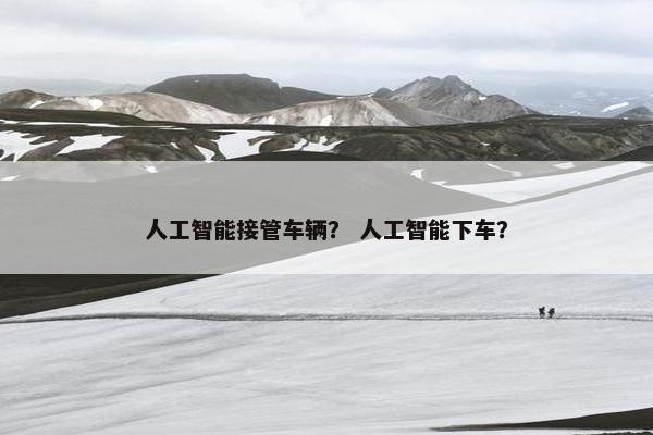 人工智能接管车辆？ 人工智能下车？