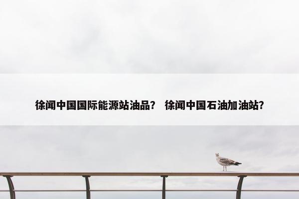 徐闻中国国际能源站油品？ 徐闻中国石油加油站？