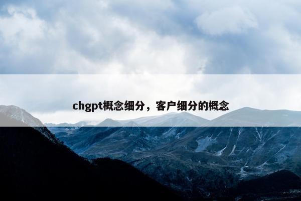 chgpt概念细分，客户细分的概念