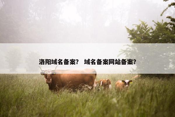 洛阳域名备案？ 域名备案网站备案？