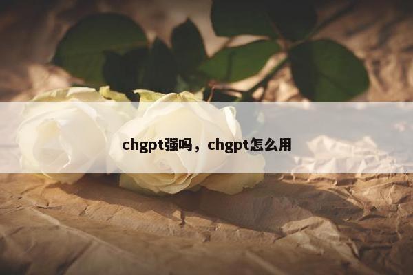 chgpt强吗，chgpt怎么用