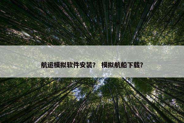 航运模拟软件安装？ 模拟航船下载？
