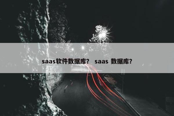 saas软件数据库？ saas 数据库？
