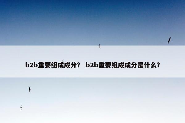 b2b重要组成成分？ b2b重要组成成分是什么？