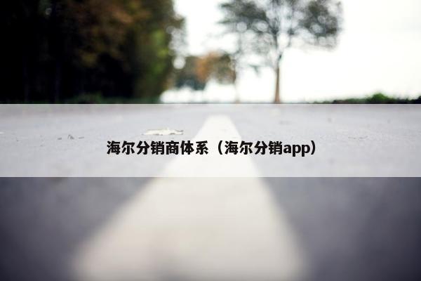 海尔分销商体系（海尔分销app）