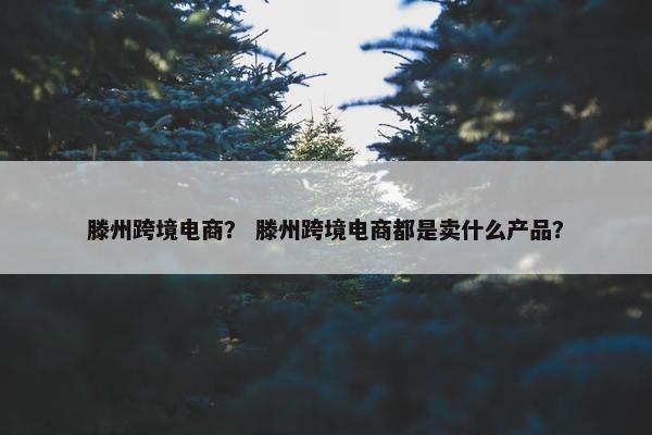 滕州跨境电商？ 滕州跨境电商都是卖什么产品？