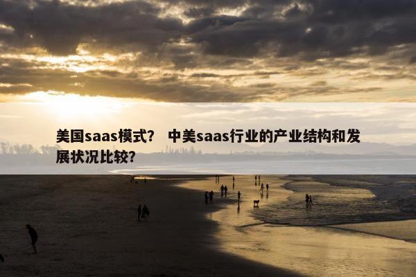 美国saas模式？ 中美saas行业的产业结构和发展状况比较？