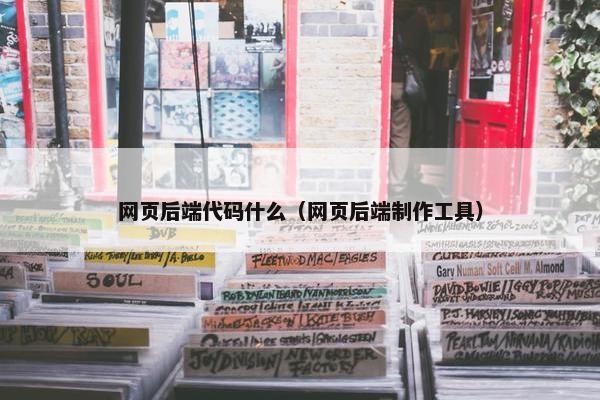 网页后端代码什么（网页后端制作工具）