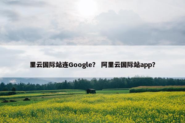 里云国际站连Google？ 阿里云国际站app？