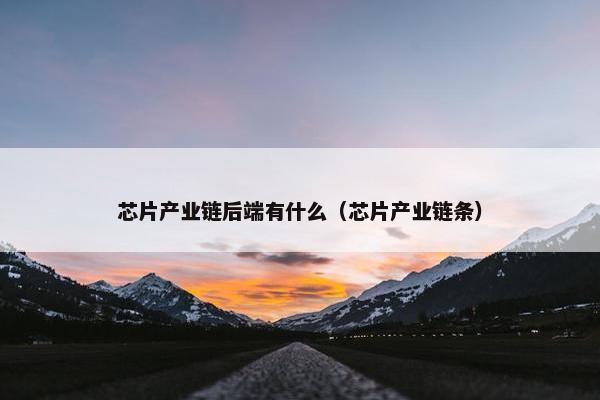 芯片产业链后端有什么（芯片产业链条）