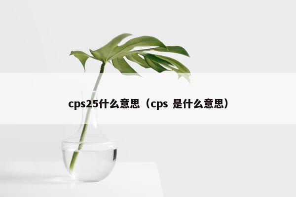 cps25什么意思（cps 是什么意思）
