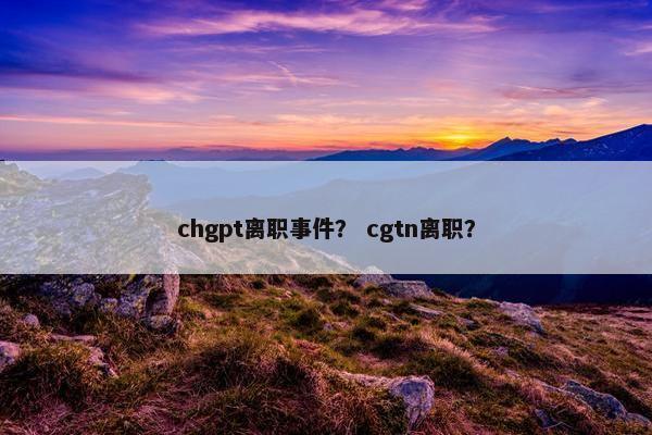 chgpt离职事件？ cgtn离职？