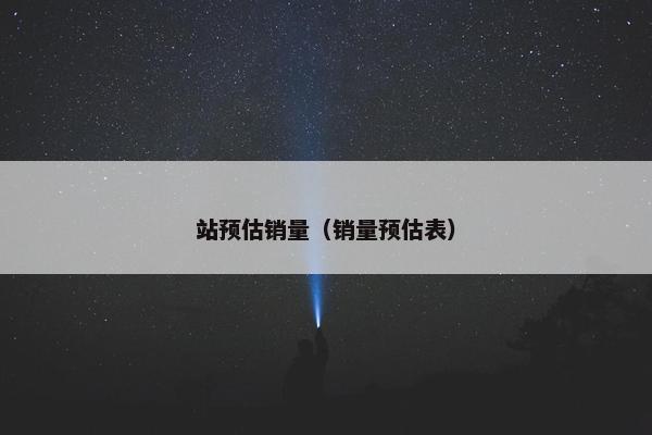 站预估销量(销量预估表)