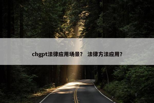 chgpt法律应用场景？ 法律方法应用？