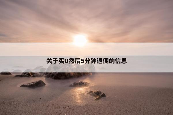 关于买U然后5分钟返佣的信息