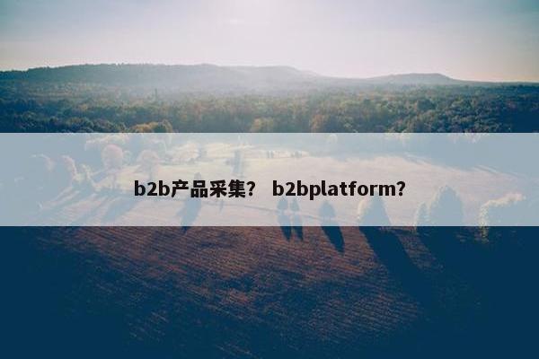 b2b产品采集？ b2bplatform？