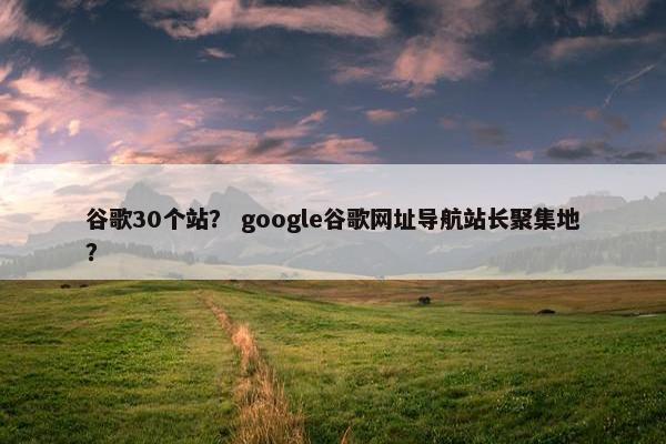 谷歌30个站？ google谷歌网址导航站长聚集地？