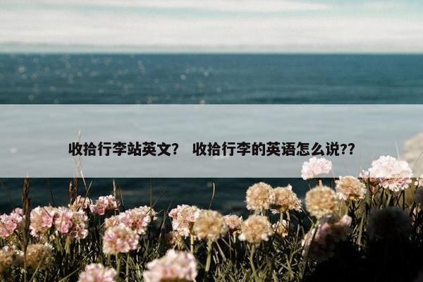 收拾行李站英文？ 收拾行李的英语怎么说?？