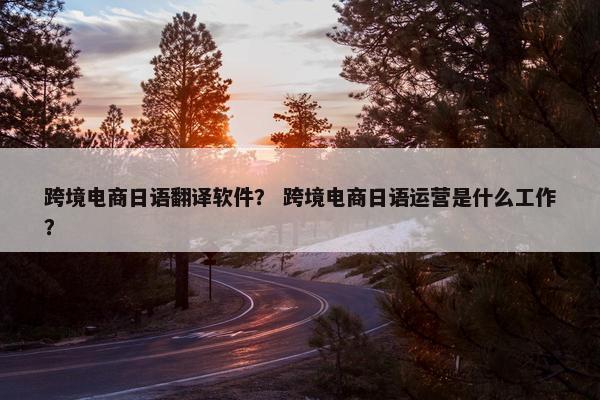 跨境电商日语翻译软件？ 跨境电商日语运营是什么工作？