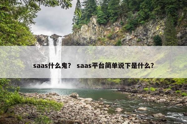 saas什么鬼？ saas平台简单说下是什么？