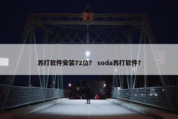 苏打软件安装72位？ soda苏打软件？