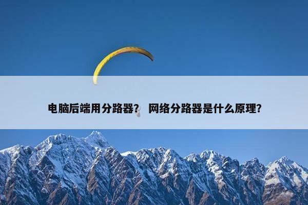 电脑后端用分路器? 网络分路器是什么原理?