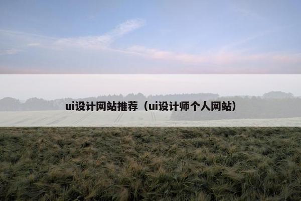 ui设计网站推荐（ui设计师个人网站）