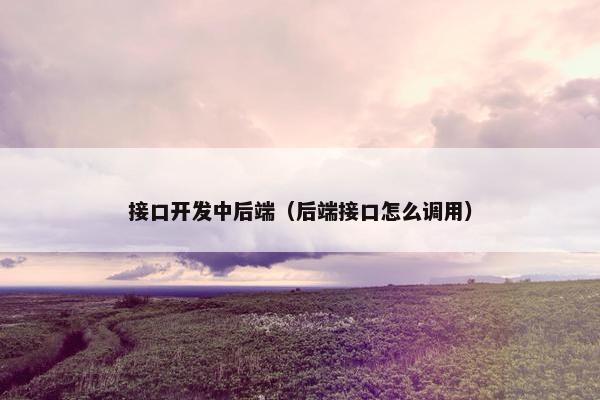 接口开发中后端（后端接口怎么调用）