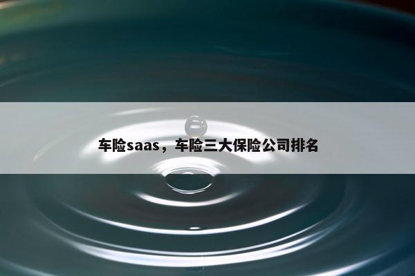 车险saas，车险三大保险公司排名
