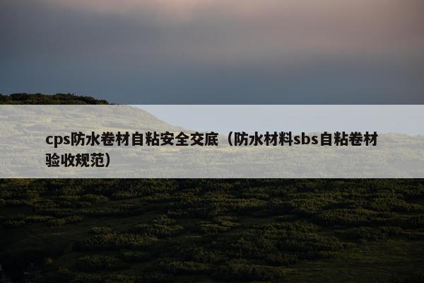 cps防水卷材自粘安全交底（防水材料sbs自粘卷材验收规范）