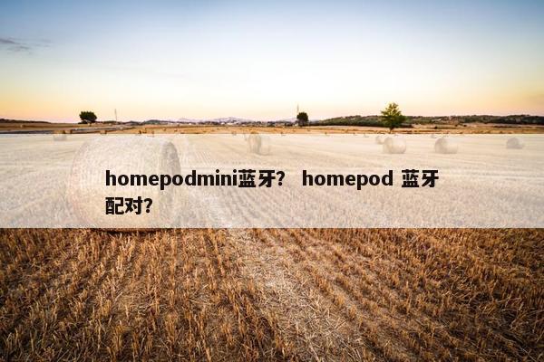 homepodmini蓝牙？ homepod 蓝牙配对？