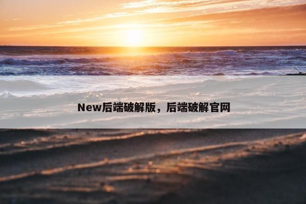 New后端破解版，后端破解官网
