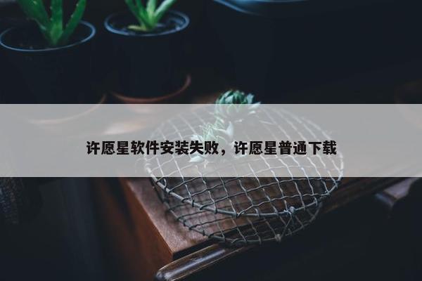 许愿星软件安装失败，许愿星普通下载