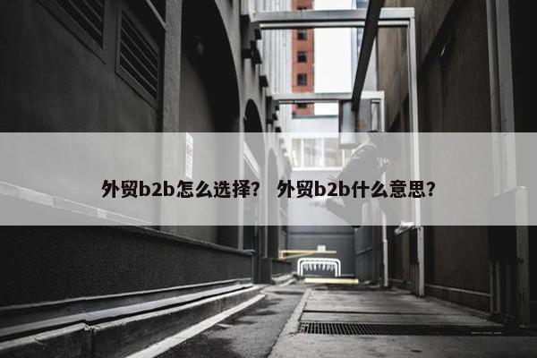 外贸b2b怎么选择? 外贸b2b什么意思? 外贸b2b怎么选择? 外贸b2b什么意思?