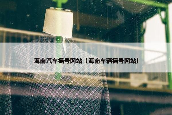 海南汽车摇号网站（海南车辆摇号网站）