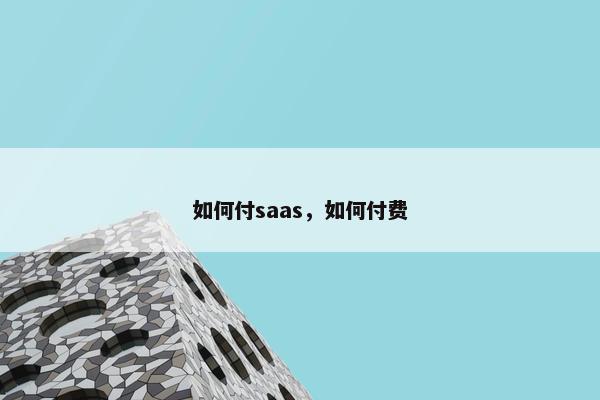 如何付saas,如何付费 如何付saas,如何付费