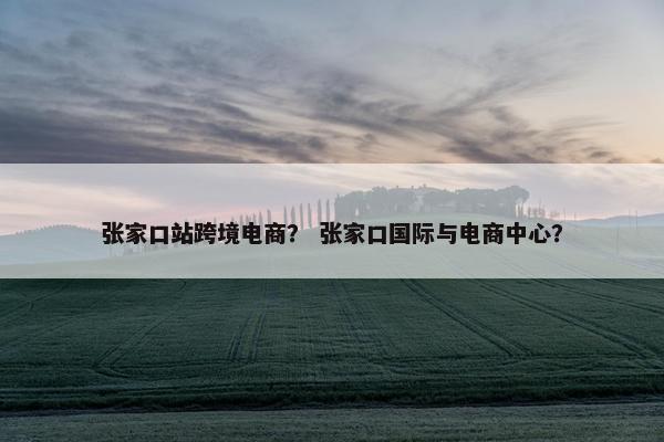 张家口站跨境电商? 张家口国际与电商中心?