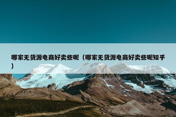 哪家无货源电商好卖些呢（哪家无货源电商好卖些呢知乎）