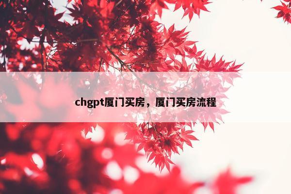 chgpt厦门买房，厦门买房流程