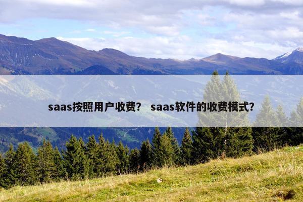 saas按照用户收费？ saas软件的收费模式？