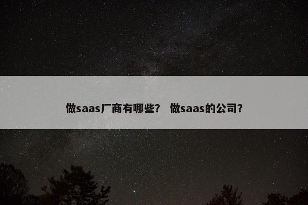 做saas厂商有哪些？ 做saas的公司？