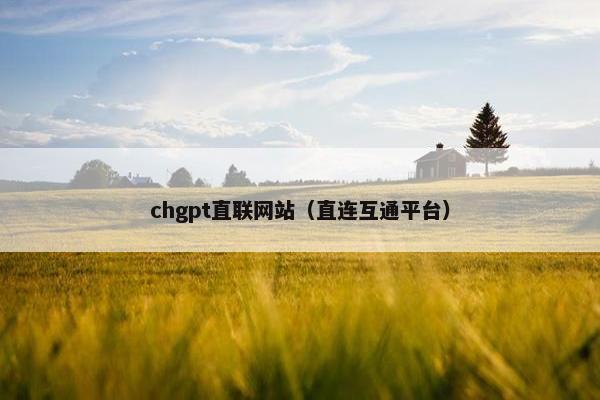 chgpt直联网站(直连互通平台) chgpt直联网站(直连互通平台)