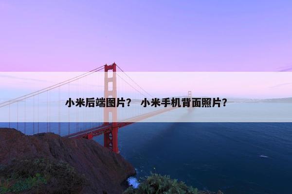 小米后端图片？ 小米手机背面照片？