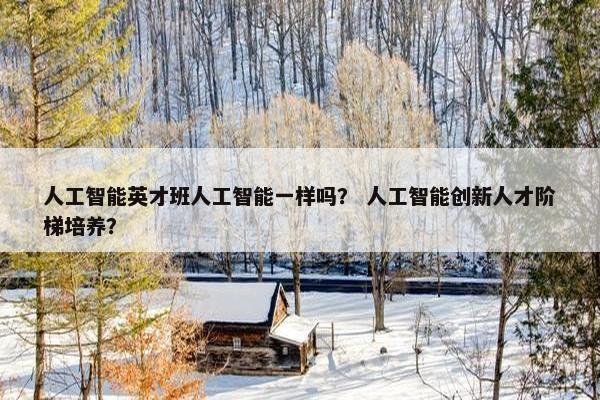 人工智能英才班人工智能一样吗？ 人工智能创新人才阶梯培养？