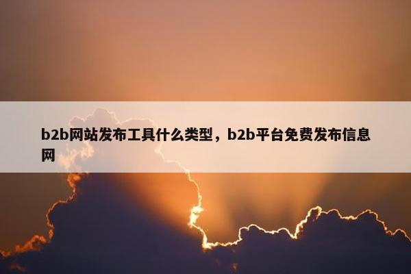 b2b网站发布工具什么类型，b2b平台免费发布信息网